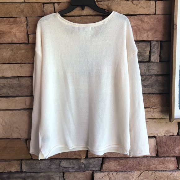 Marled ivory "LOVE" stars & stripes Patriotic sweater NWT Large - Picture 3 of 7